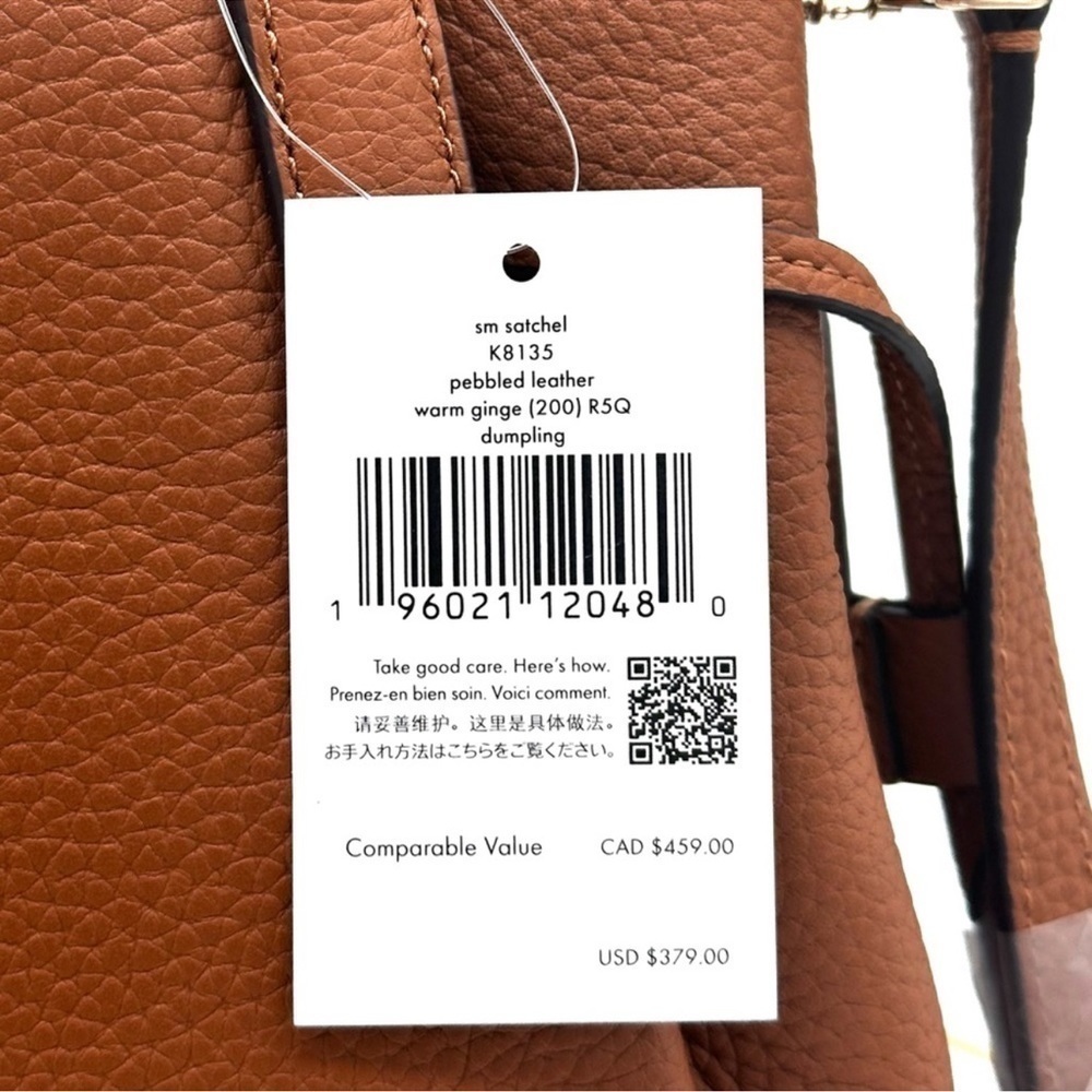 Kate Spade Small Dumpling Satchel Bag Brown (NWT) - Picture 10 of 11